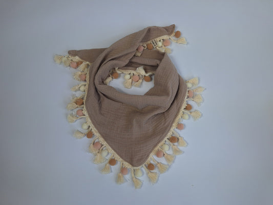 Musselintuch mit Borte